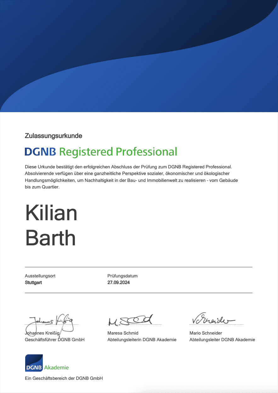 KB | DGNB Registered Professional